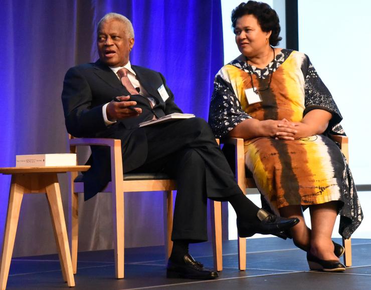 Elinor and Max Sisulu speaking at the June Centenary Lecture